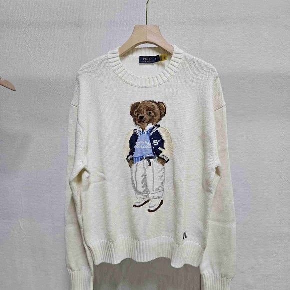Polo by Ralph Lauren White Bear Crewneck Sweater - Picture 1 of 6